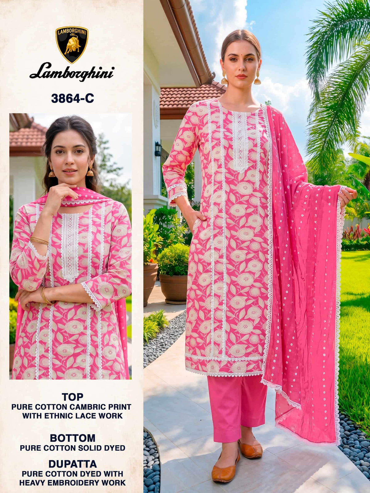 Bipson Lamborghini 3964 Pure Cotton Dress Material