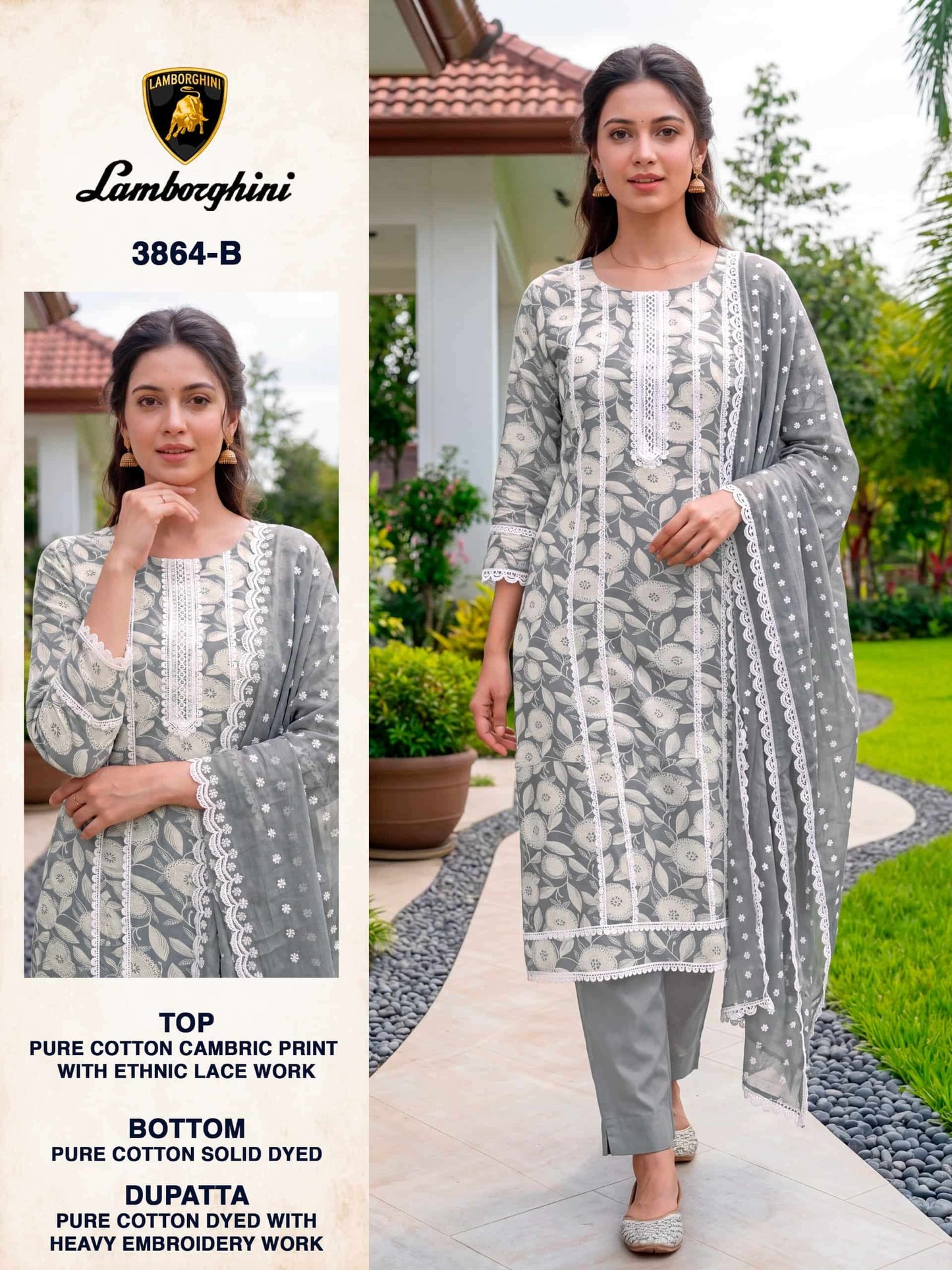Bipson Lamborghini 3964 Pure Cotton Dress Material