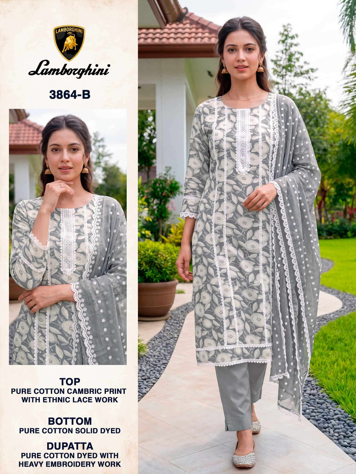 Bipson Lamborghini 3964 Pure Cotton Dress Material