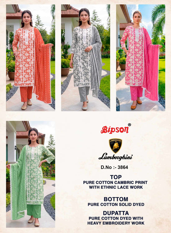 Bipson Lamborghini 3964 Pure Cotton Dress Material
