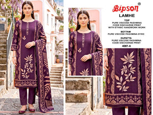 Bipson Lamhe 4087 Pure Viscose Pashmina Dress Material
