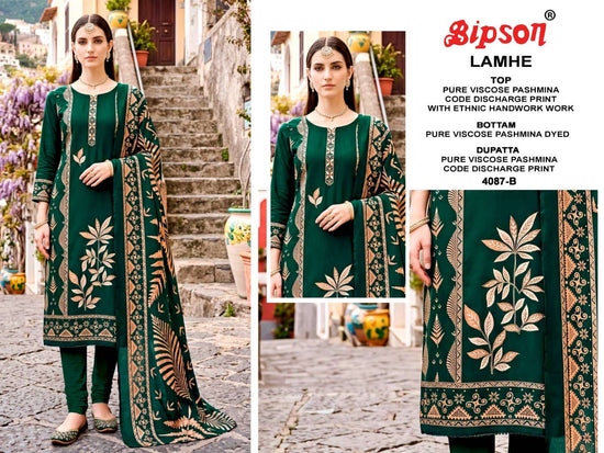 Bipson Lamhe 4087 Pure Viscose Pashmina Dress Material