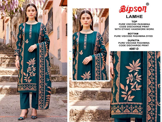Bipson Lamhe 4087 Pure Viscose Pashmina Dress Material