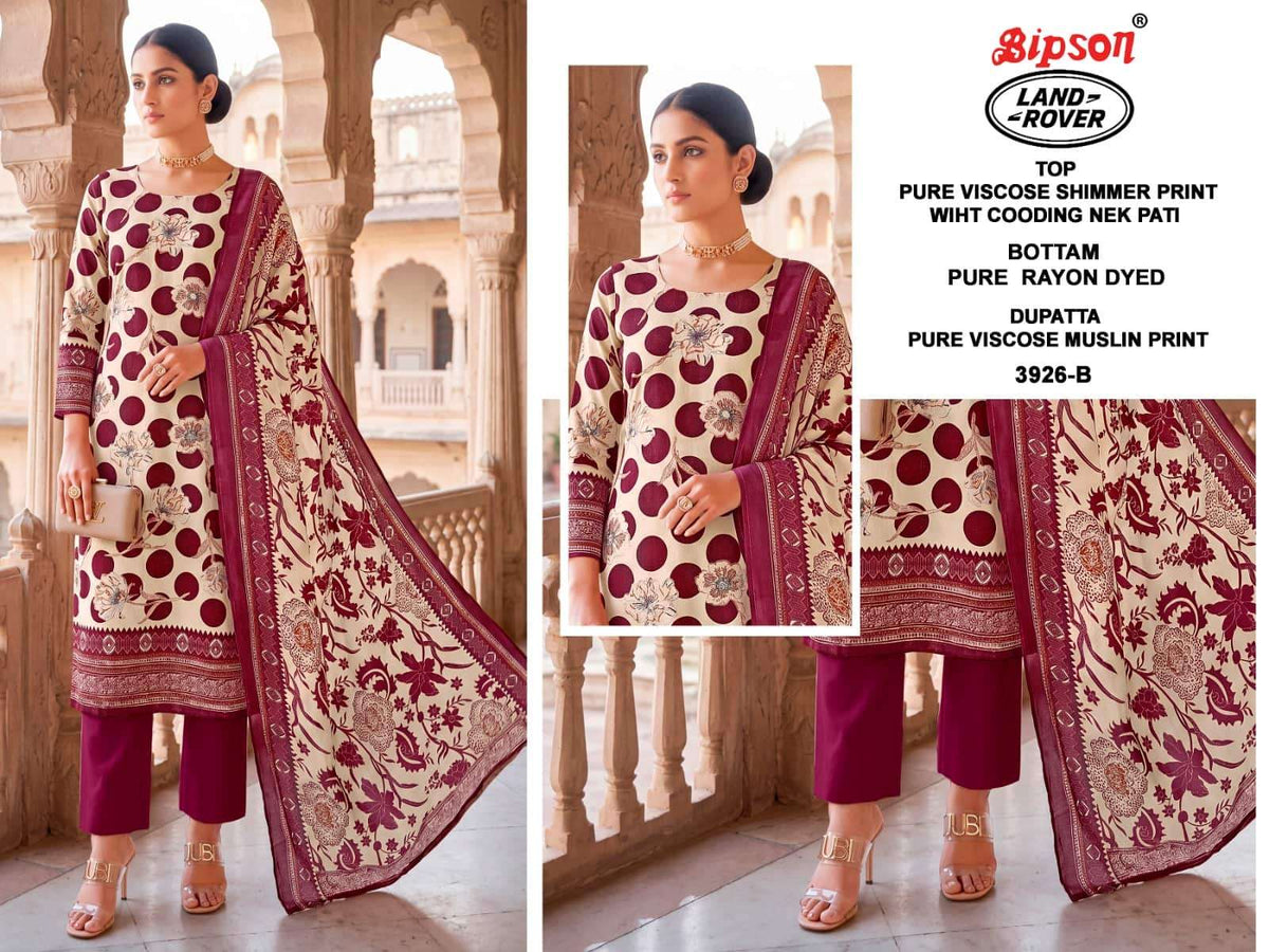 Bipson Land Rover 3926 Pure Viscose Printed Dress Material