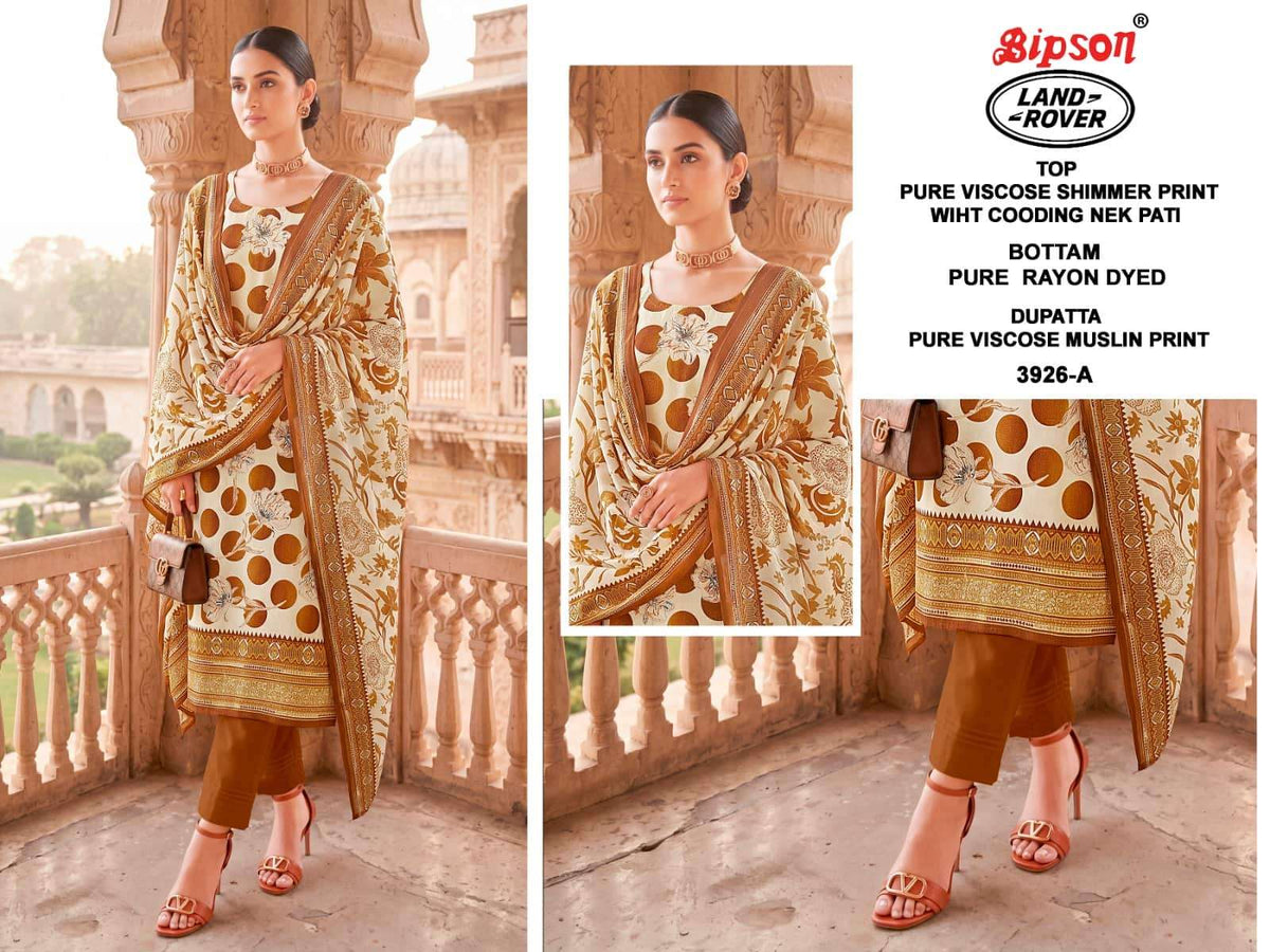 Bipson Land Rover 3926 Pure Viscose Printed Dress Material