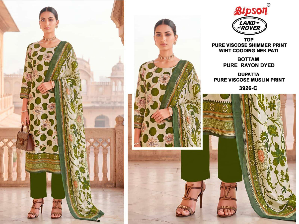 Bipson Land Rover 3926 Pure Viscose Printed Dress Material