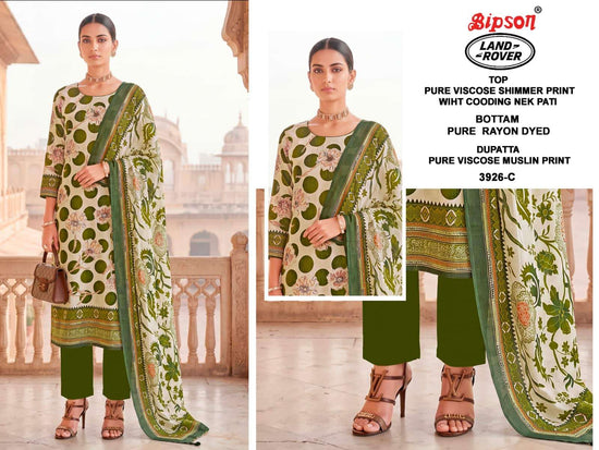 Bipson Land Rover 3926 Pure Viscose Printed Dress Material