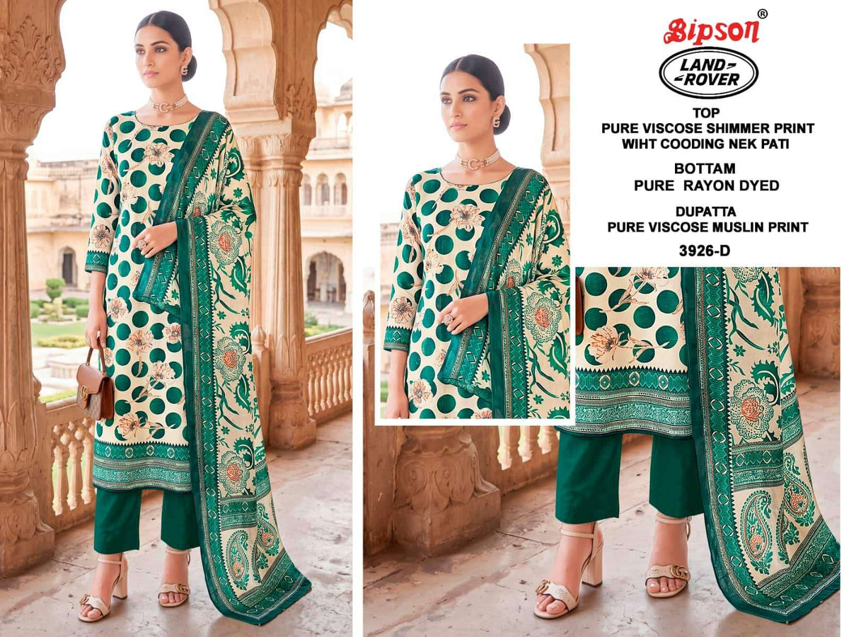 Bipson Land Rover 3926 Pure Viscose Printed Dress Material