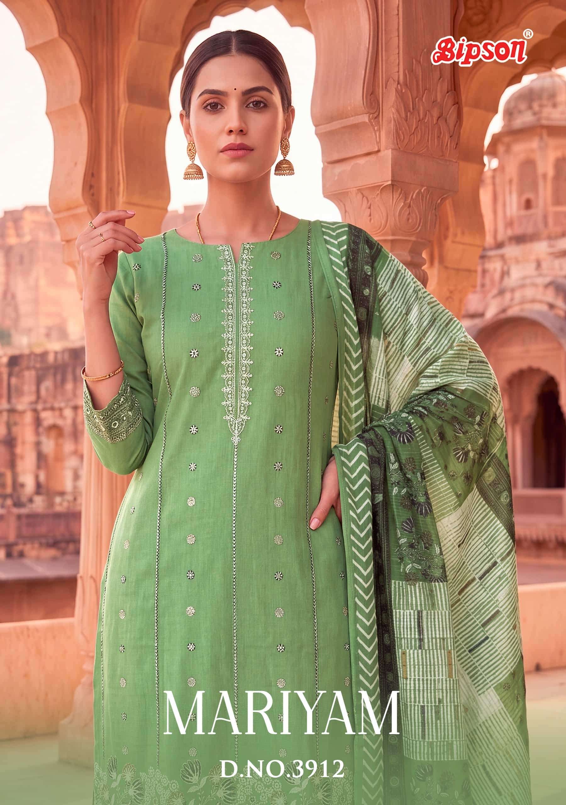 Bipson Mariyam 3912 Pure Muslin Cotton Ethnic Dress Material