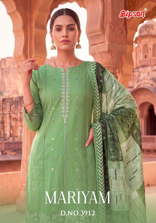 Bipson Mariyam 3912 Pure Muslin Cotton Ethnic Dress Material - Amrah Wholesale