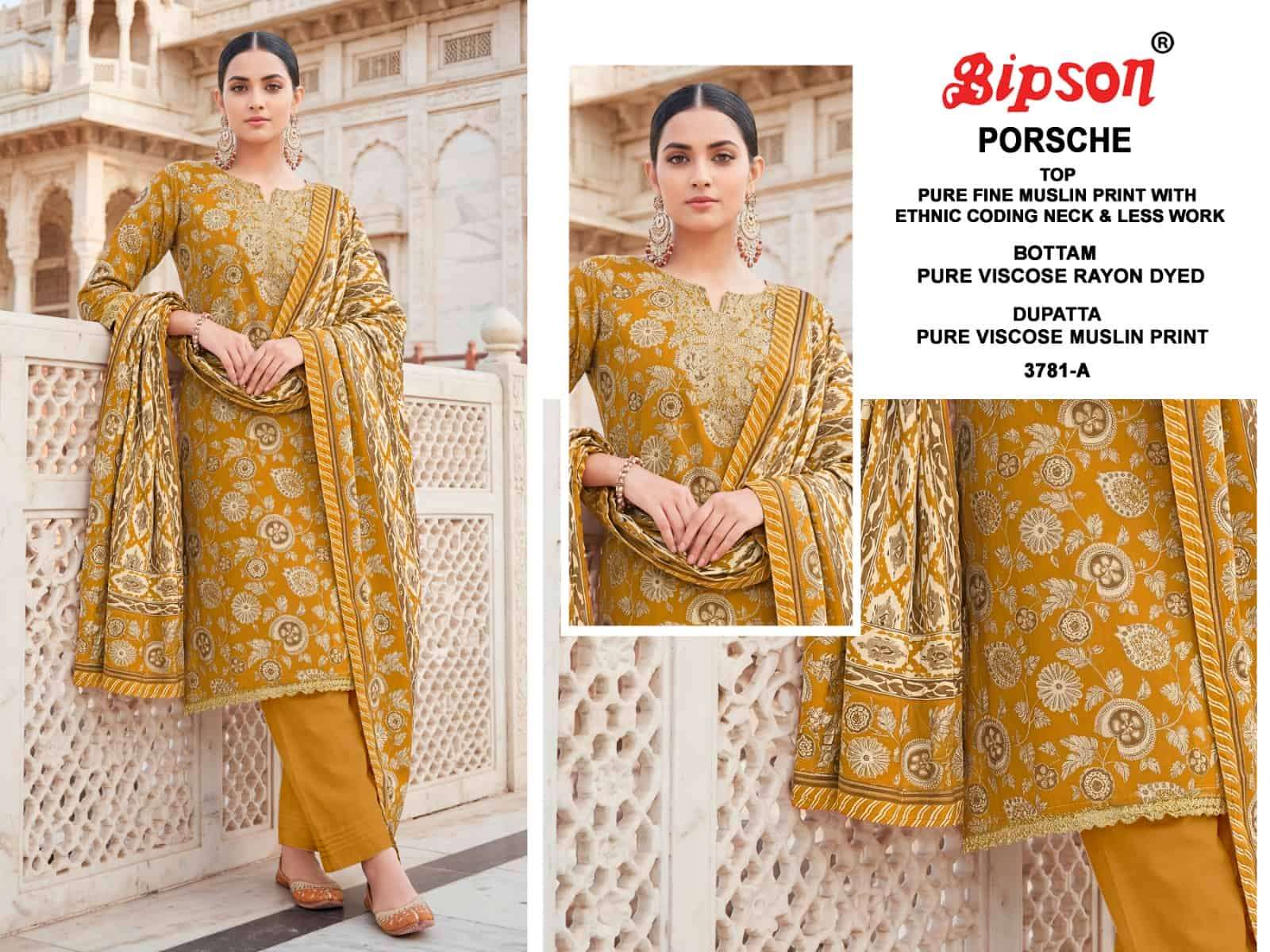 Bipson Porsche 3781 Pure Muslin Dress Material