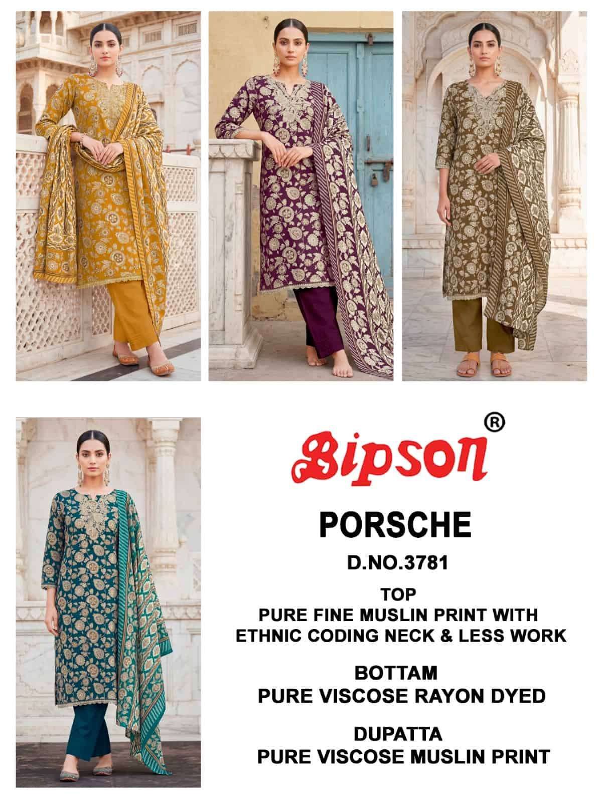 Bipson Porsche 3781 Pure Muslin Dress Material
