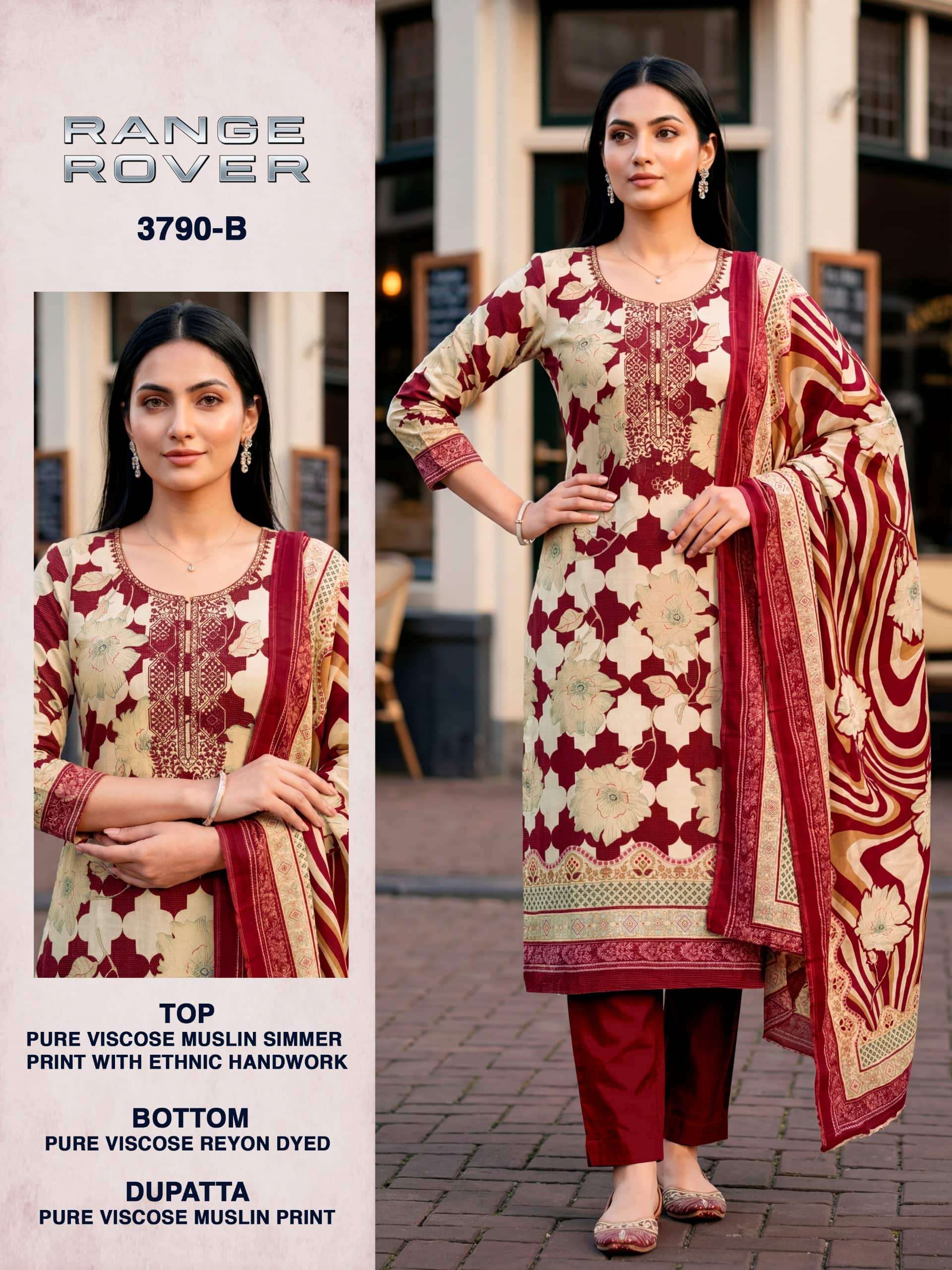 Bipson Range Rover 3790 Pure Viscose Muslin Dress Material