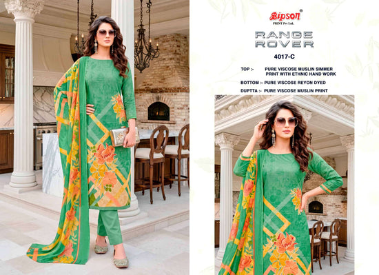 Bipson Range Rover 4017 Pure Viscose Muslin Shimmer Dress Material