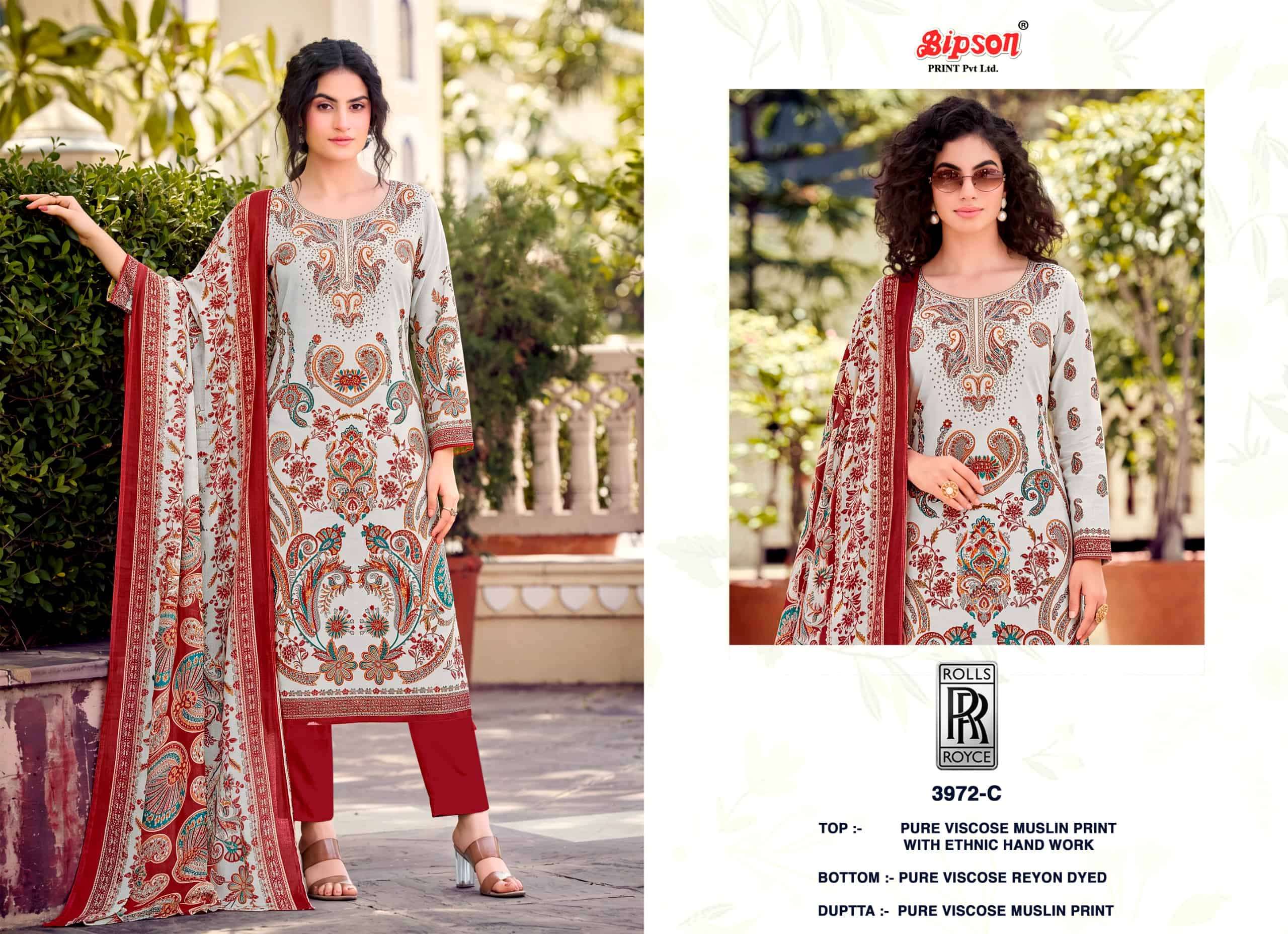 Bipson Rolls Royce 3972 Pure Viscose Muslin Dress Material