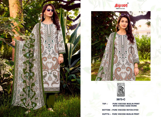 Bipson Rolls Royce 3973 Pure Viscose Muslin Dress Material