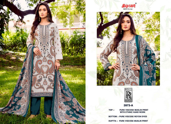Bipson Rolls Royce 3973 Pure Viscose Muslin Dress Material - Amrah Wholesale