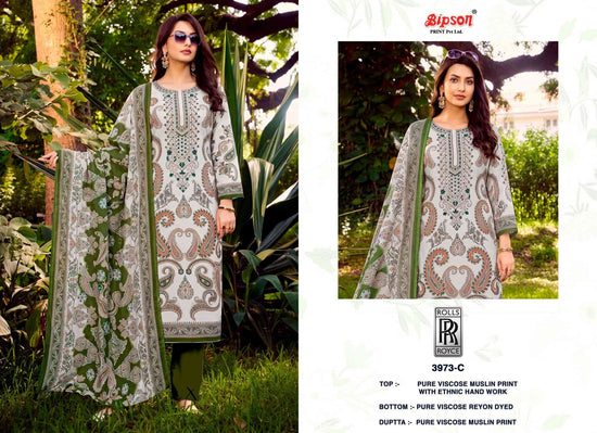 Bipson Rolls Royce 3973 Pure Viscose Muslin Dress Material - Amrah Wholesale