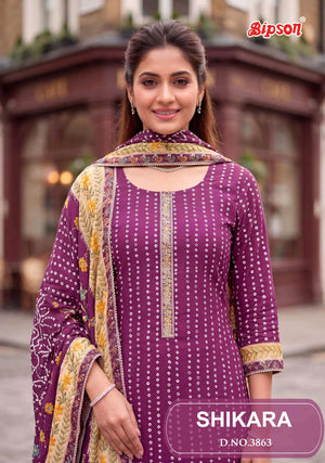 Bipson Shikara 3863 Pure Jam Satin Dress Material