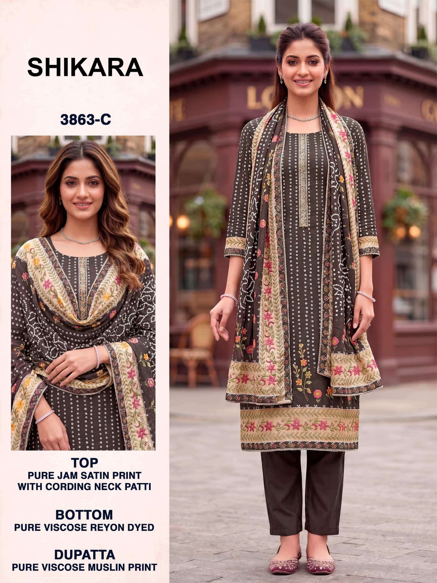 Bipson Shikara 3863 Pure Jam Satin Dress Material