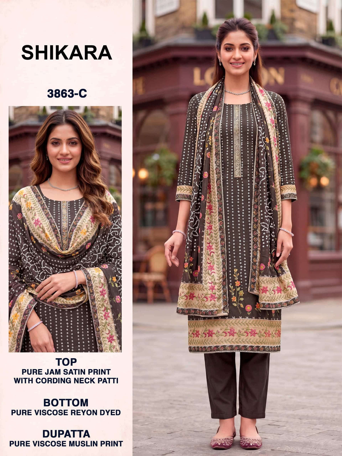 Bipson Shikara 3863 Pure Jam Satin Dress Material