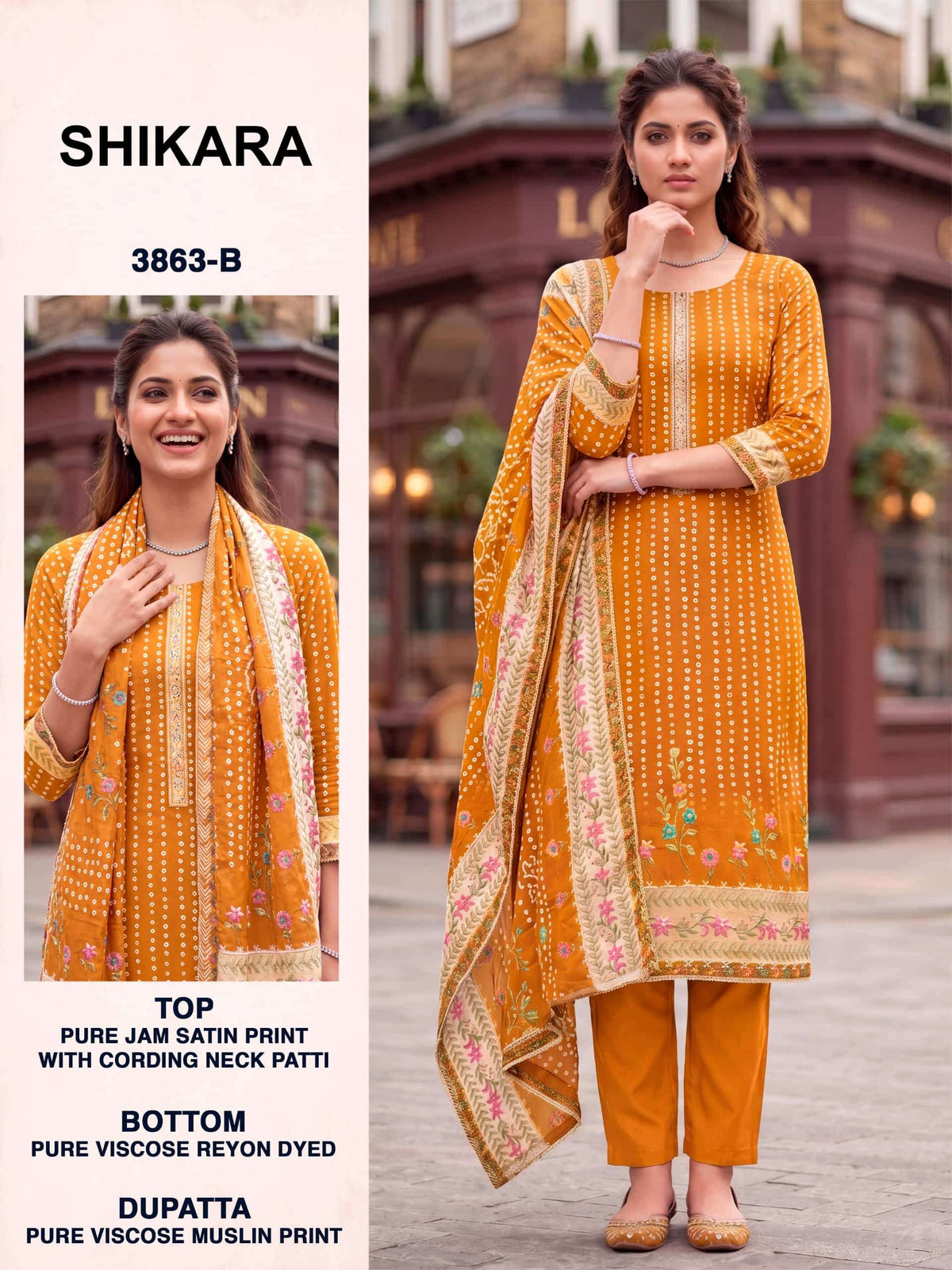 Bipson Shikara 3863 Pure Jam Satin Dress Material