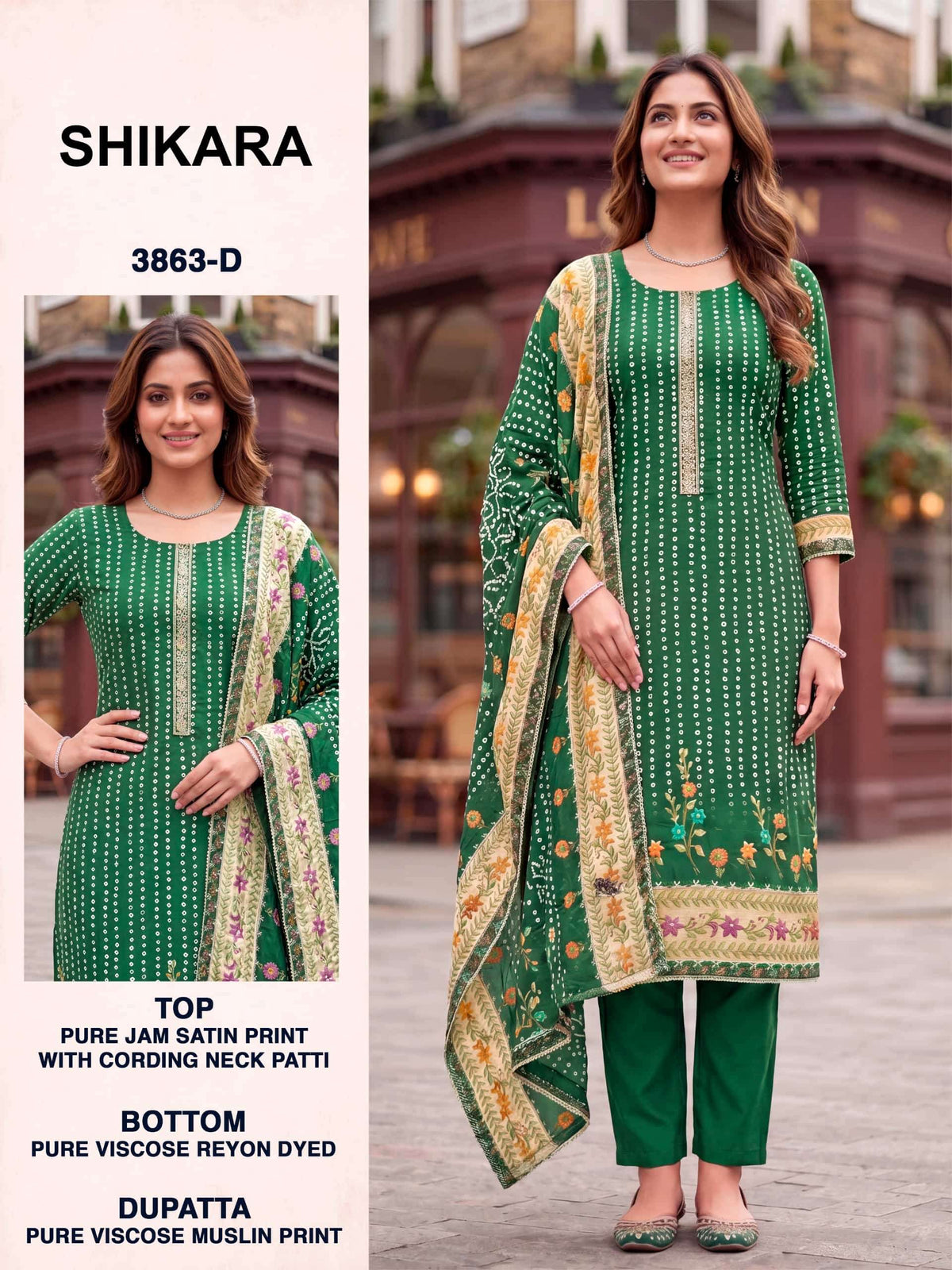 Bipson Shikara 3863 Pure Jam Satin Dress Material