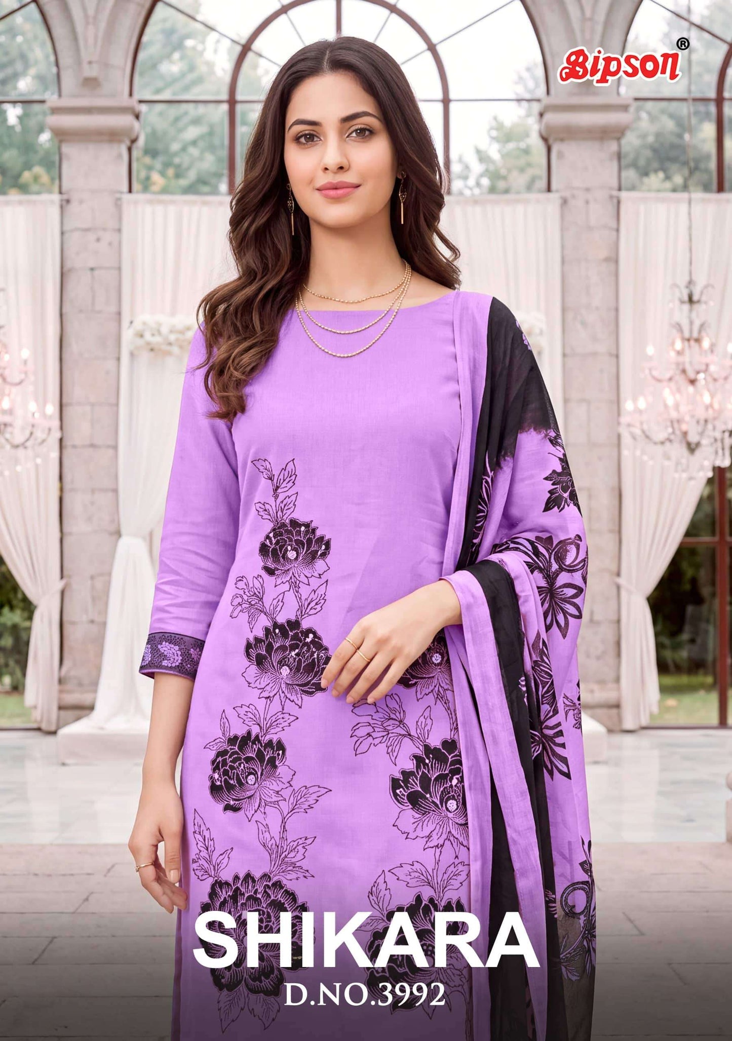 Bipson Shikara 3992 Pure Jaam Satin Dress Material
