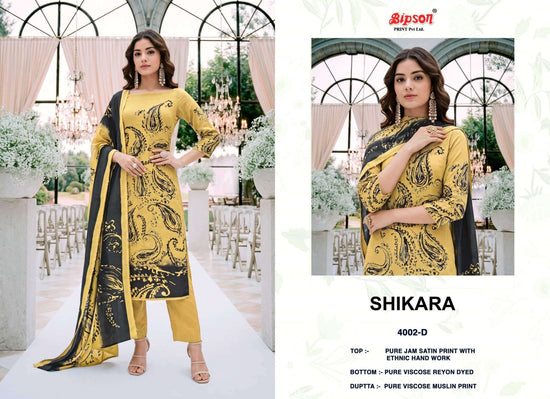 Bipson Shikara 4002 Jam Satin Dress Material - Amrah Wholesale