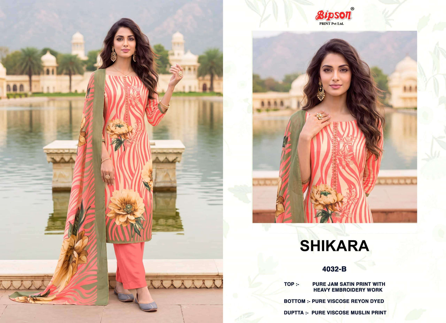 Bipson Shikara 4032 Jam Satin Dress Material