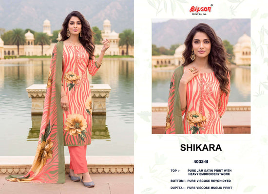 Bipson Shikara 4032 Jam Satin Dress Material