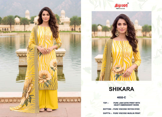 Bipson Shikara 4032 Jam Satin Dress Material