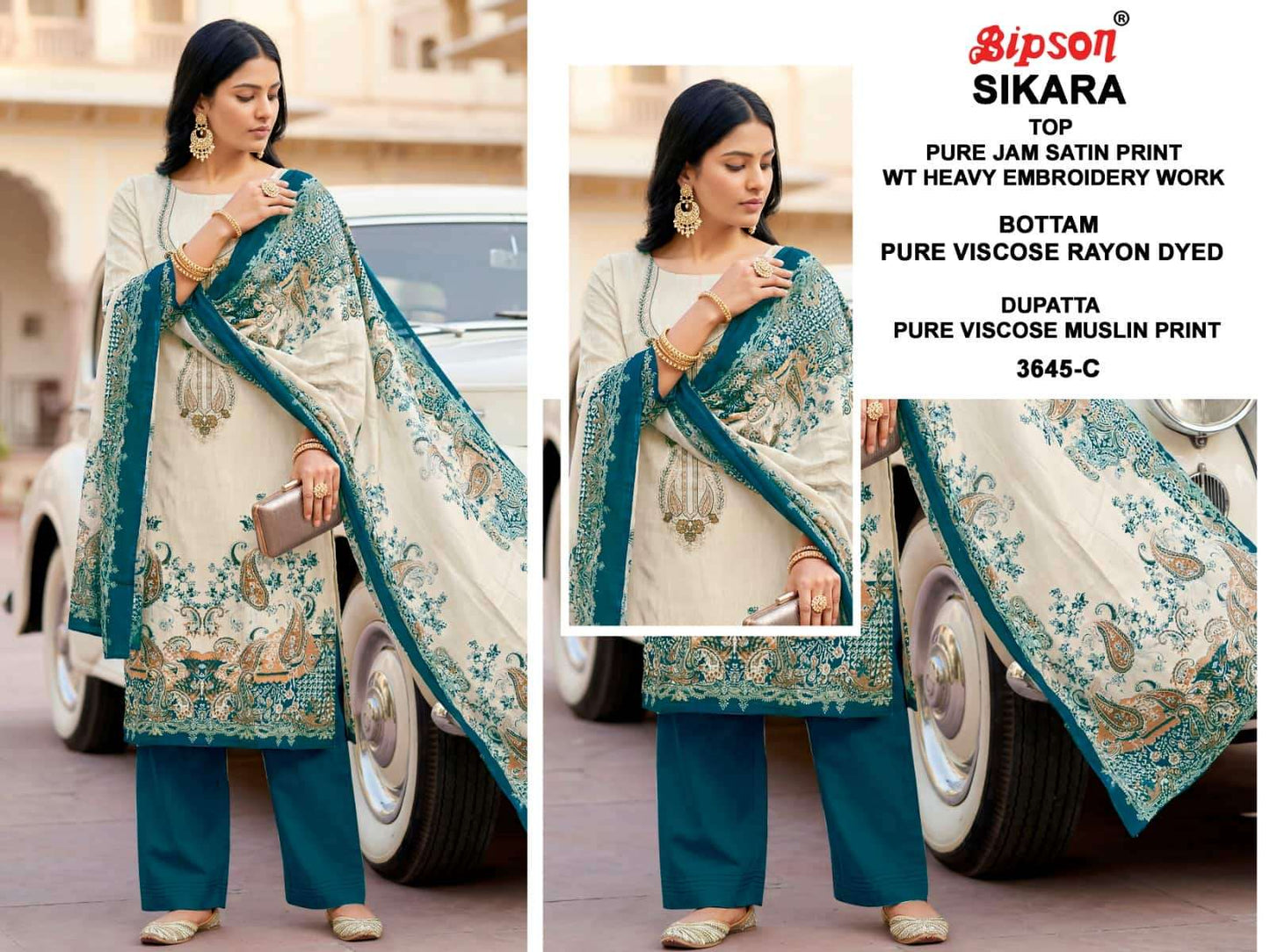 Bipson Sikara 3654 Pure Jam Satin Dress Material