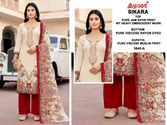 Bipson Sikara 3654 Pure Jam Satin Dress Material