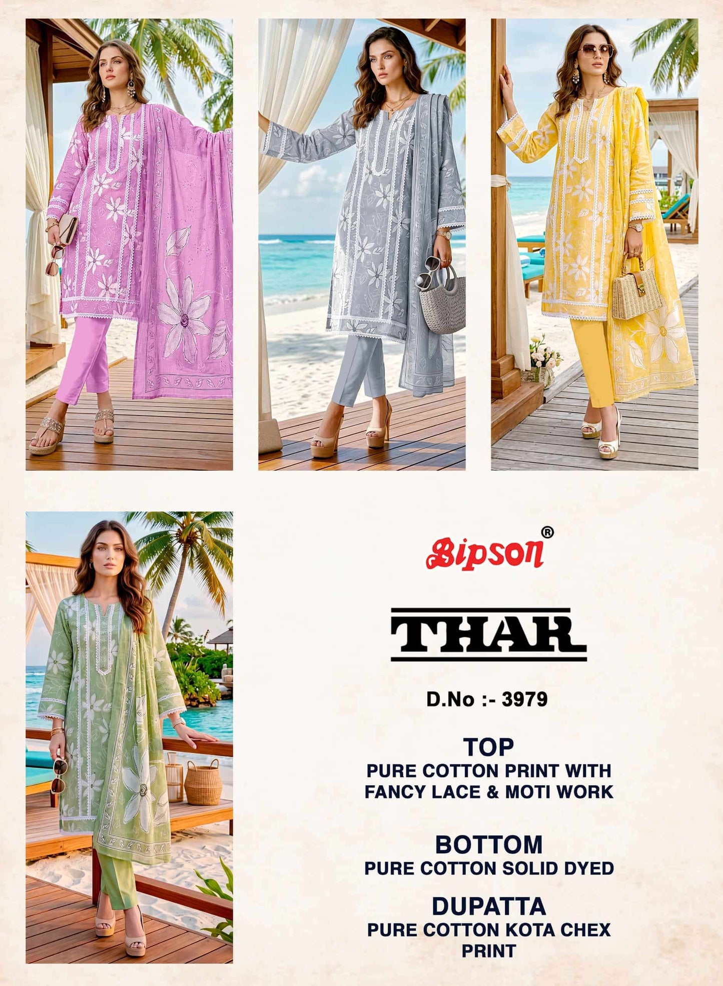 Bipson Thar 3979 Pure Cotton Dress Material