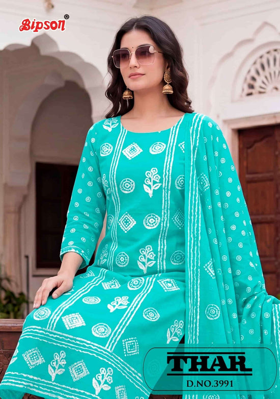 Bipson Thar 3991 Pure Cotton Ethnic Handwork Dress Material - Amrah Wholesale
