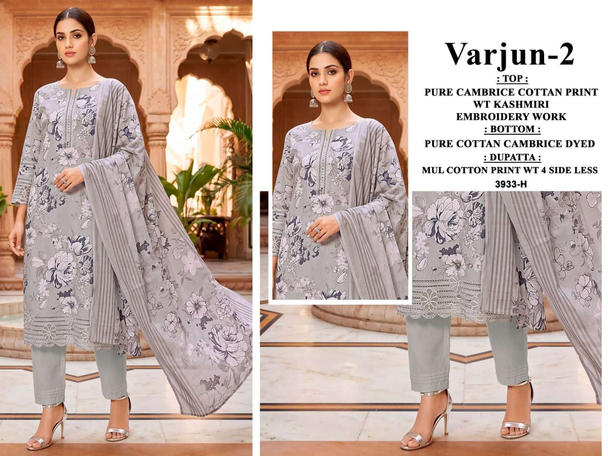 Bipson Varjun Vol 2 Cambric Cotton Kashmiri Embroidered Dress Material - Amrah Wholesale