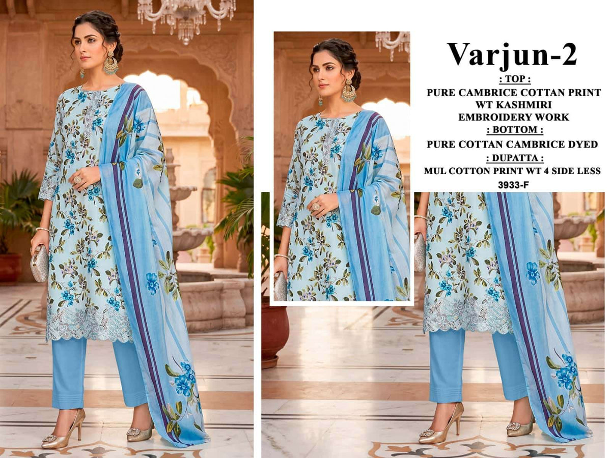 Bipson Varjun Vol 2 Cambric Cotton Kashmiri Embroidered Dress Material - Amrah Wholesale