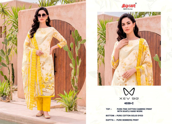 Bipson Xev 9e 4039 Pure Cotton Cambric Dress Material - Amrah Wholesale