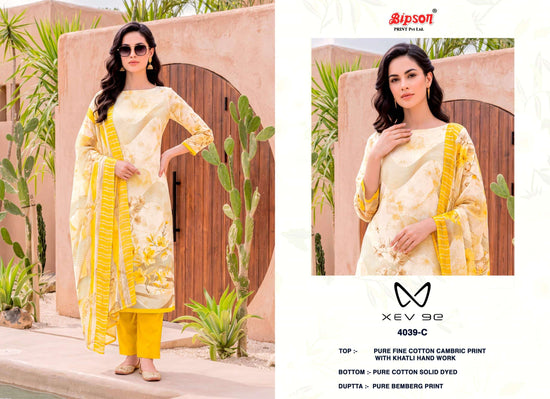 Bipson Xev 9e 4039 Pure Cotton Cambric Dress Material