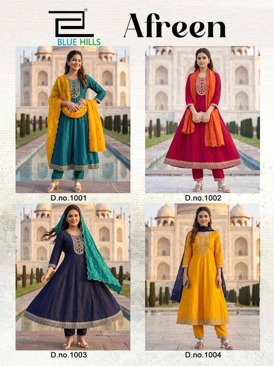 Blue Hills Afreen Vichitra Silk Embroidery Stitched Dresses - Amrah Wholesale