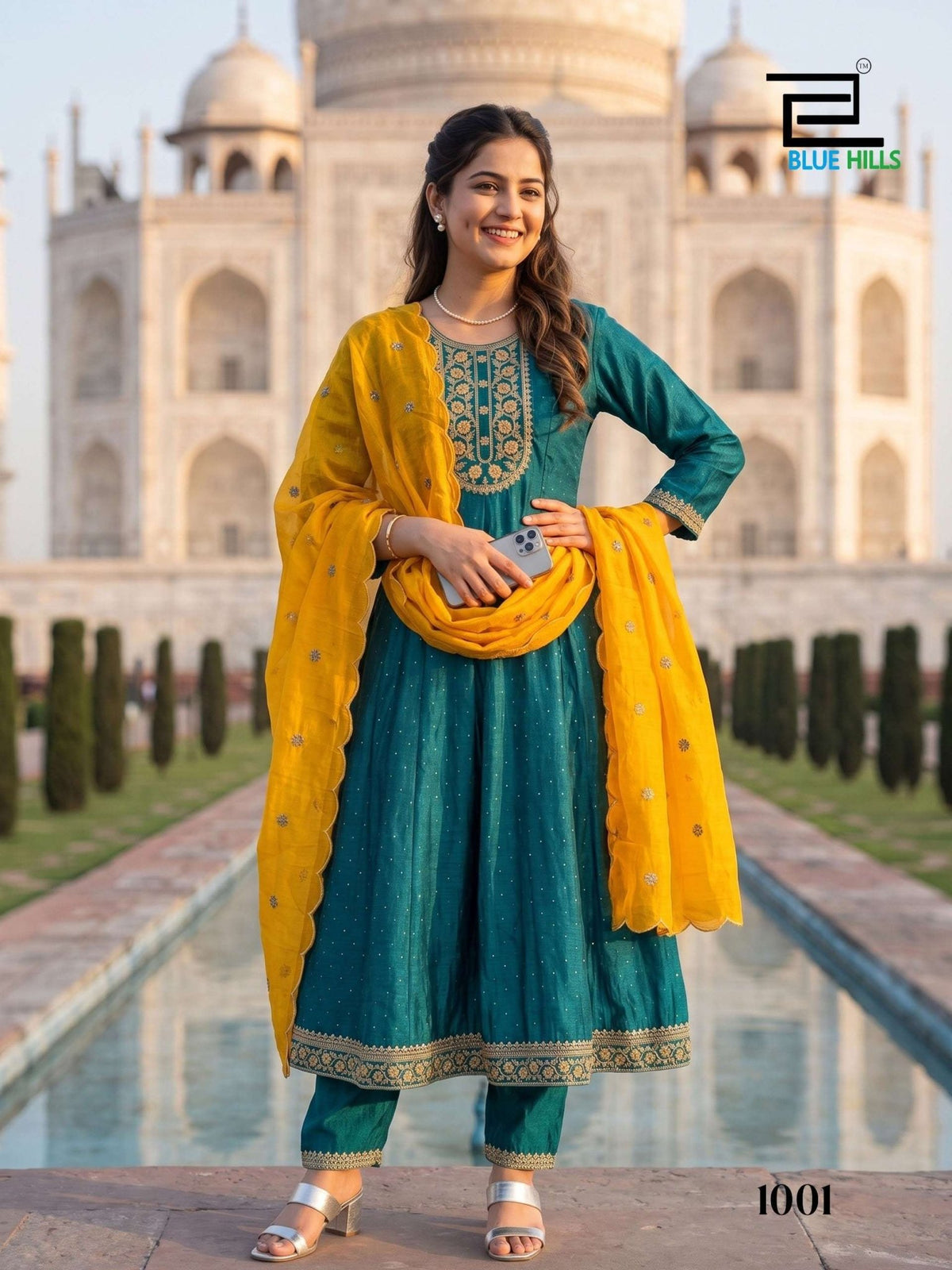 Blue Hills Afreen Vichitra Silk Embroidery Stitched Dresses - Amrah Wholesale