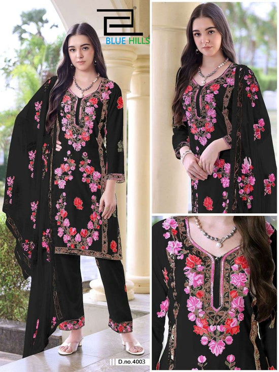 BLUE HILLS AMANAT Rayon Heavy Work Kurti Pant Dupatta Set