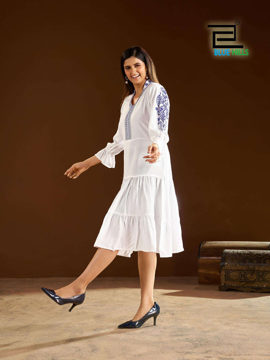 Blue Hills Anna 5343 To 5346 Rayon Embroidery Work Gown