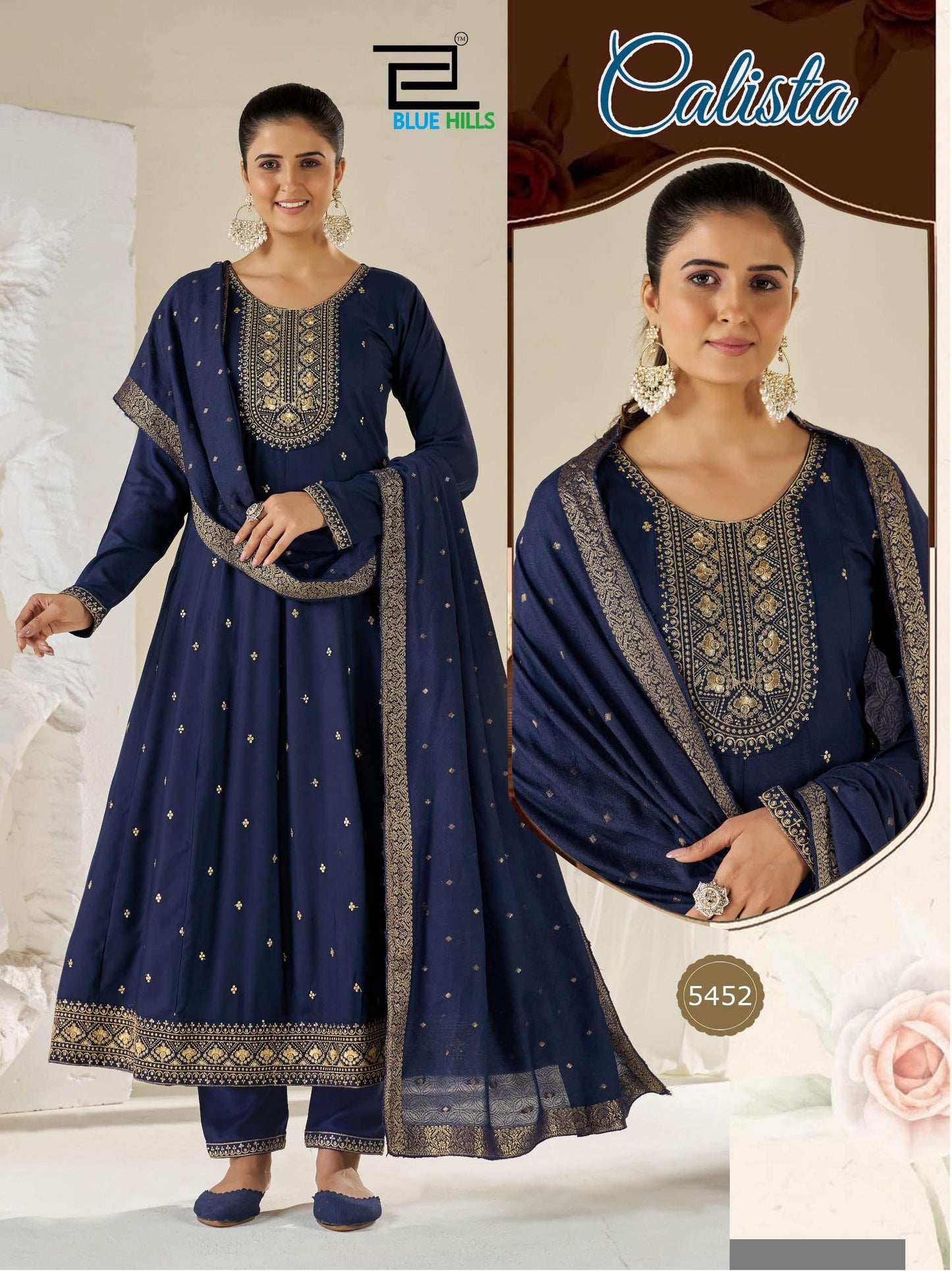 BLUE HILLS CALISTA Muslin Stitched Sequins Work Dresses