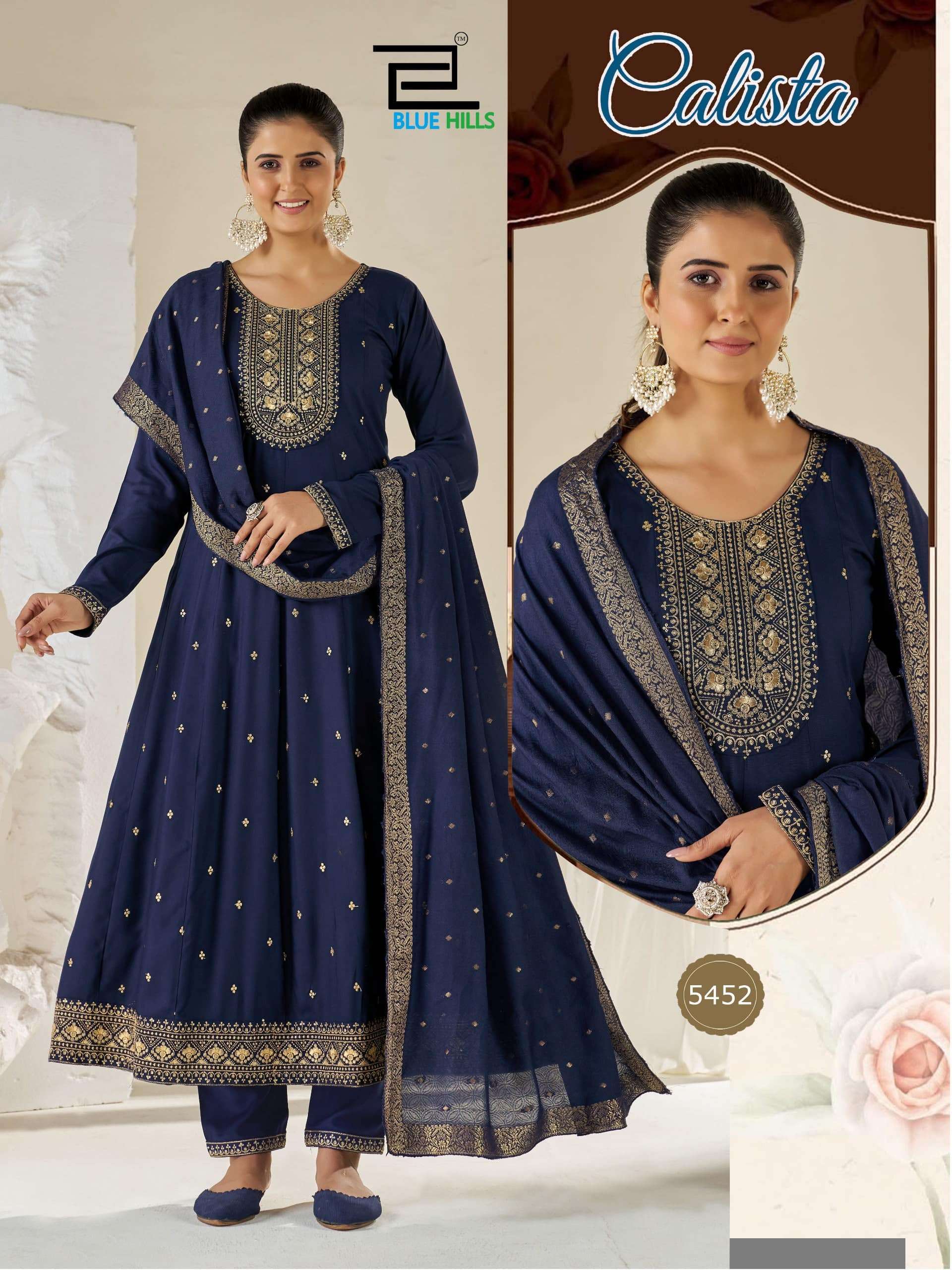 BLUE HILLS CALISTA Muslin Stitched Sequins Work Dresses