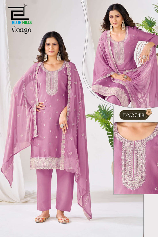 BLUE HILLS CONGO Roman Silk Stitched Salwar Suit Set
