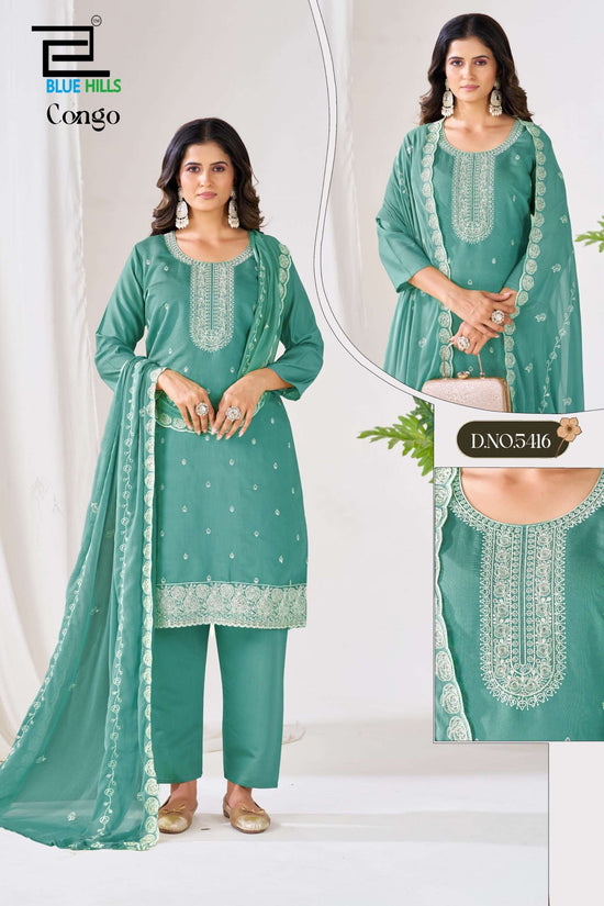 BLUE HILLS CONGO Roman Silk Stitched Salwar Suit Set