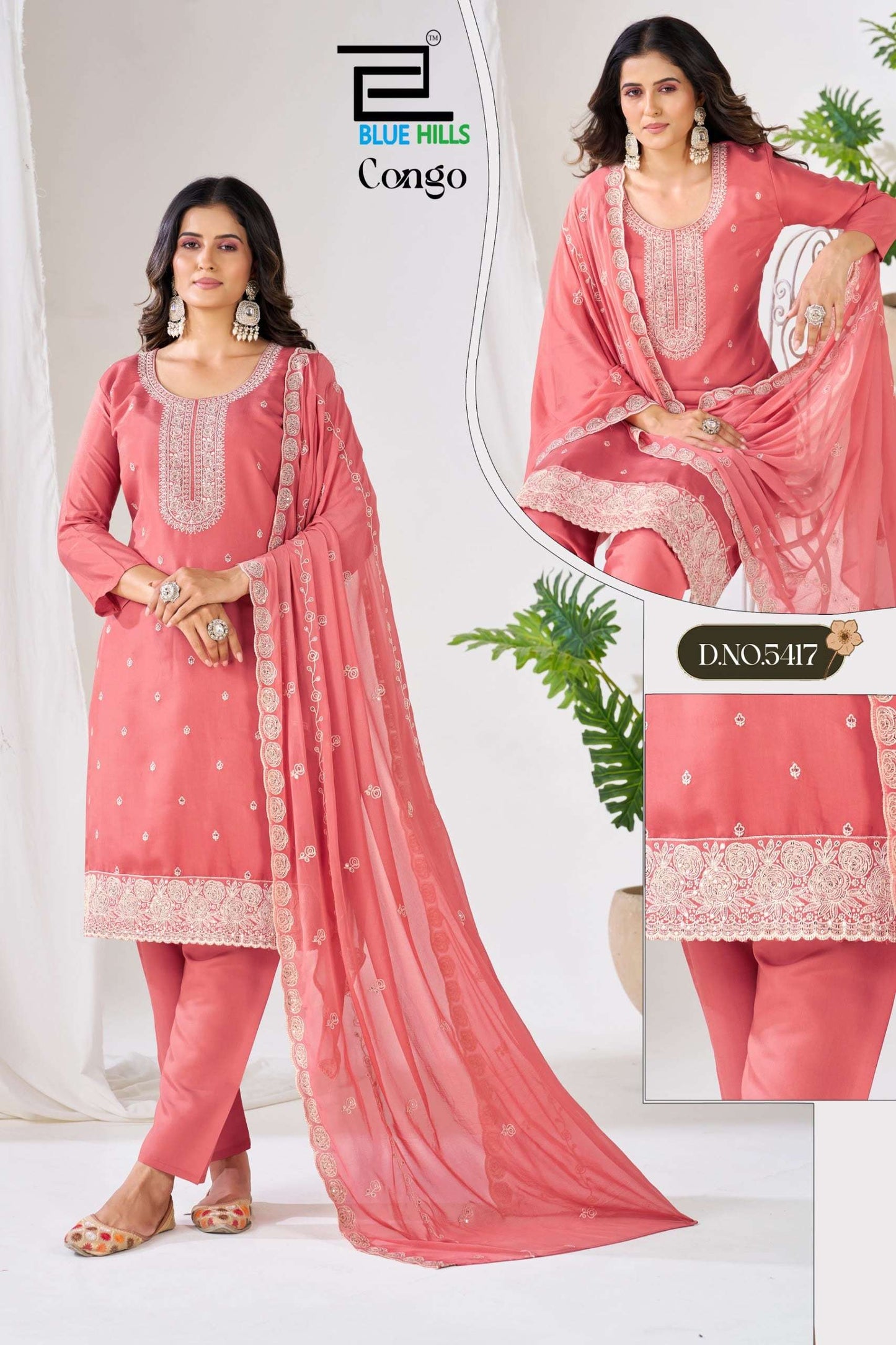 BLUE HILLS CONGO Roman Silk Stitched Salwar Suit Set