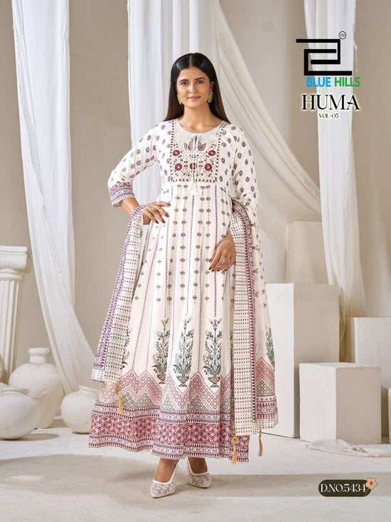 BLUE HILLS HUMA VOL-5 Chanderi Embroidered Salwar Suit Set - Amrah Wholesale